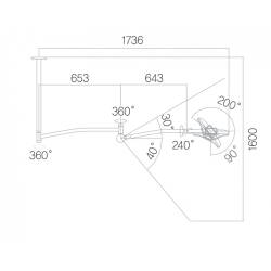 Lampa zabiegowa sufitowa S200DC - schemat