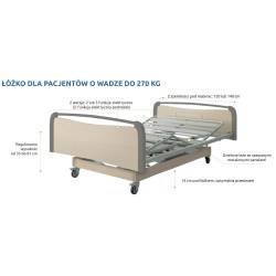 Łóżko dla pacjentów o wadze do 270 kg